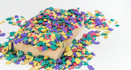 Fototapeta premium BOOK and CONFETTI