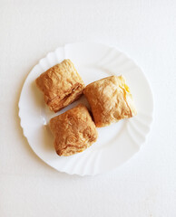Puff buns on the plate,photo, bakery