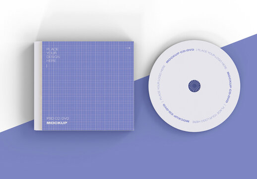 Top View of CD and Case Mockup