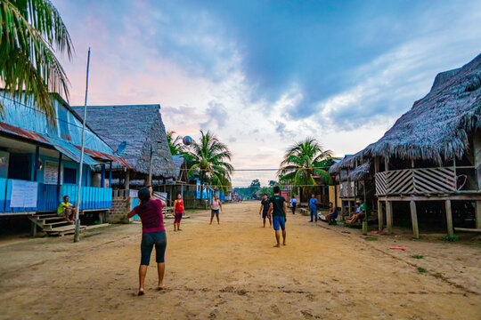 Local village along the Amazon River, Peru