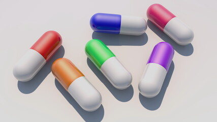 Concept of colorful pills