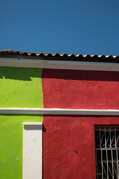Facade of colourful building, Getsemani Barrio, Cartagena, Bolivar Department, Colombia