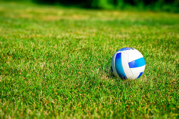 Plakat A Blue and White Volleyball in a Dreamy Grass Field
