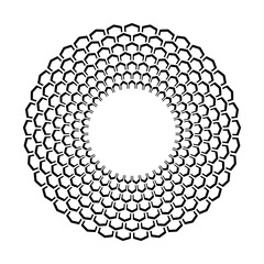 Abstract decorative circle design element.