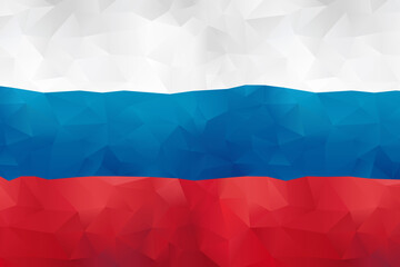 Low Poly Triangle White Blue Red Flag of Russia Federation 