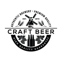 Craft Beer Logo design concept. Authentic Brewery. Vector illustration.