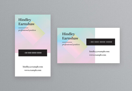 Business Card Layout with Abstract Gradient