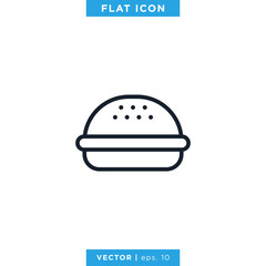 Burger Icon Vector Design Template. Editable Stroke.