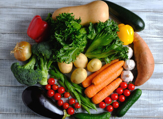 juicy vegetables on the table