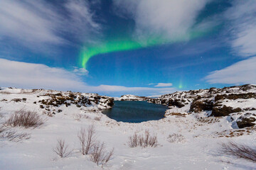 Northern lights, Myvatn, North Iceland, Iceland, Europe
