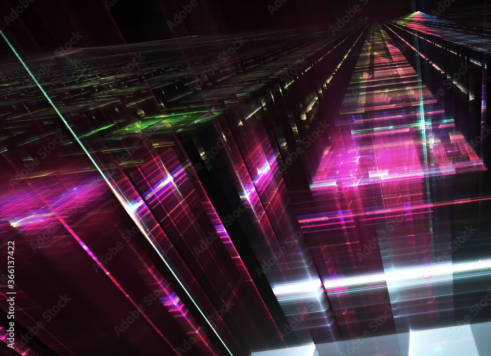 Poster fractal background for use in creativity and design projects. technological fractal. abstract 3d ill