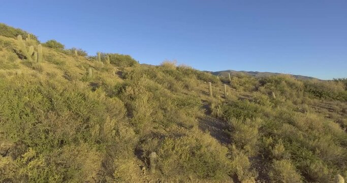 Tupiza Famous Sillar (ashlar) Desert Lands Full of Beautiful Sand Stones Aerial View at Sunrise