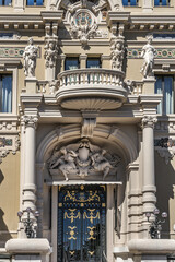 Fragment of Grand Theater de Monte Carlo. Monte Carlo Casino (architect Charles Garnier) is a gambling and entertainment complex includes a Casino and Grand Theater de Monte Carlo. Monaco.