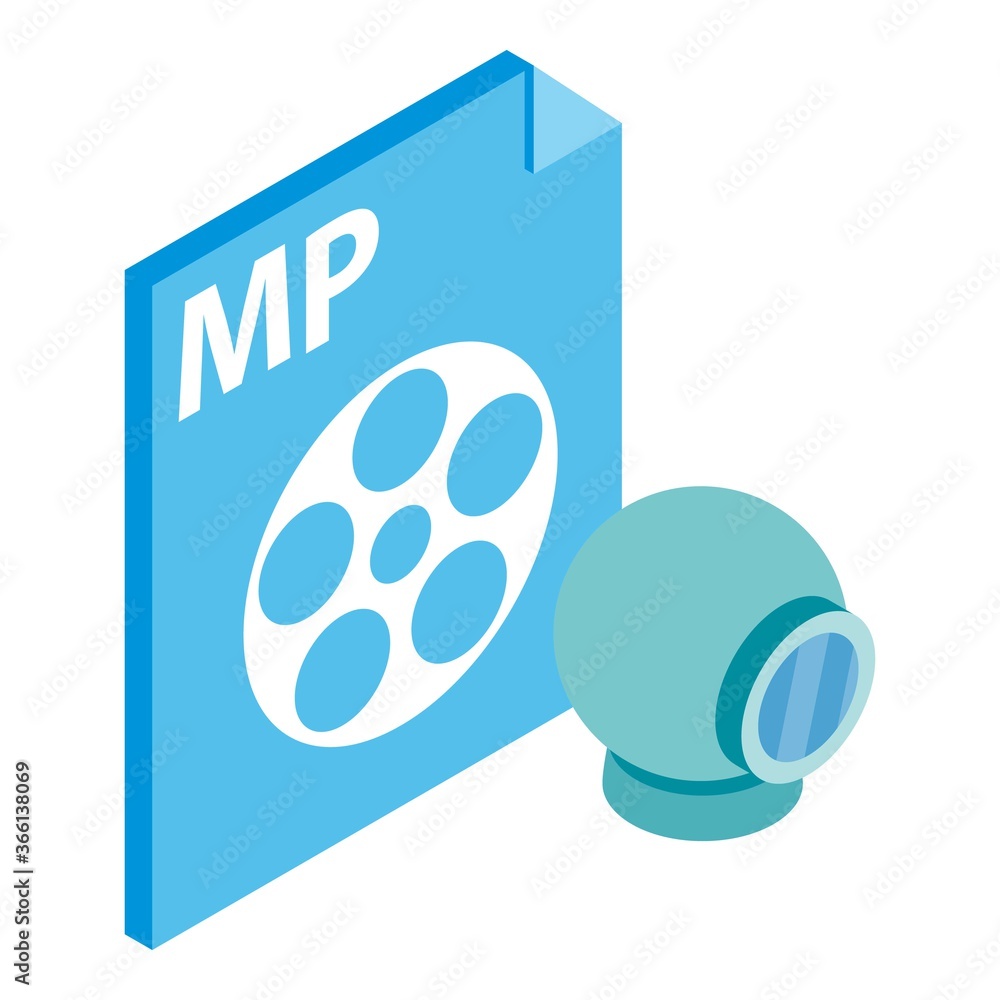 Poster Mp file icon. Isometric illustration of mp file vector icon for web
