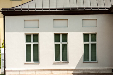 Modern roofing materials on the roof of the house, metal tiles