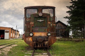 Fototapeta na wymiar Museum of Railway Transport in Pereslavl Zalessky