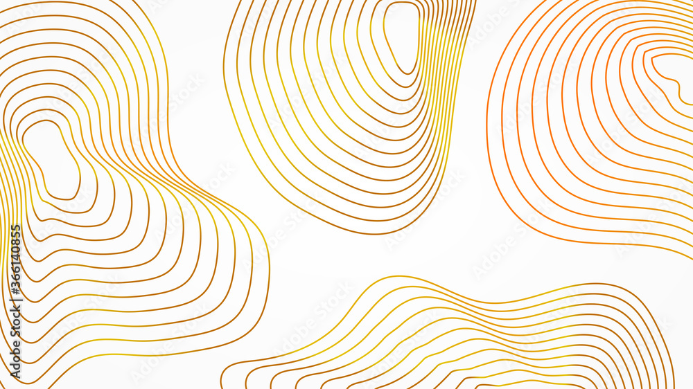 Poster abstract background. gold topographic line contour geographic grid map. flat vector illustration des