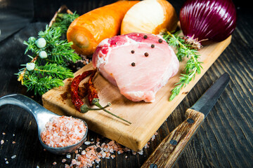 meat on cutting board