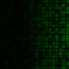 Abstract background of small squares in green colors with horizontal gradient
