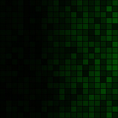 Abstract background of small squares in green colors with horizontal gradient