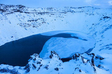 Kerid crater lakel, Southern Iceland, Iceland, Europe