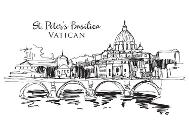 Plakat Drawing sketch illustration of