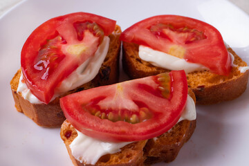 breakfast concept with fresh bread