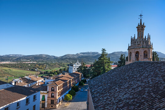 Spain, Ronda, Plaza Duquesa de Parcent seen from Iglesia Santa Maria la Mayor