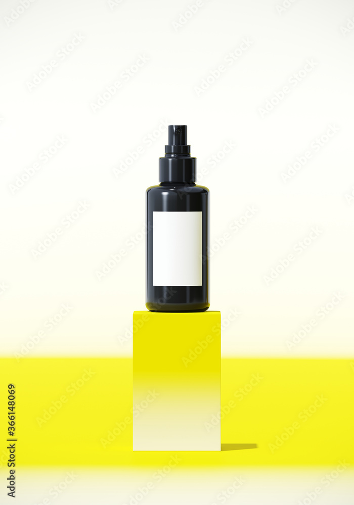 Poster minimal abstract mockup background for product presentation. cosmetic bottle with blending vibrant g