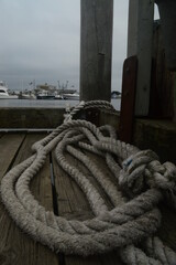 Fototapeta na wymiar ropes on a dock