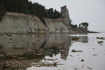 Bad weather in Lickershamn Bay Ireviken on the island of Gotland, Sweden
