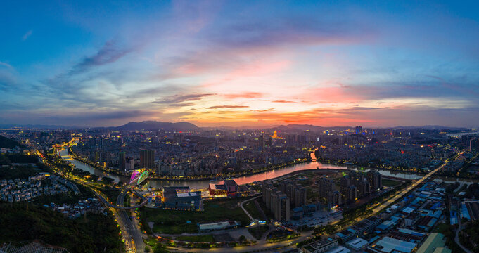 Jiangmen city, guangdong province PengJiang city buildings on both sides