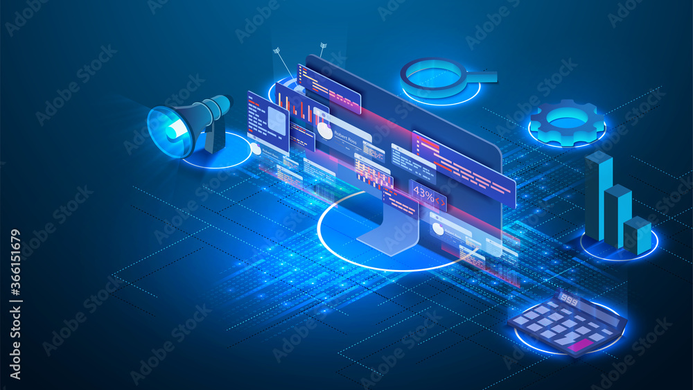 Poster web page design templates collection of business solution and analysis. seo or search engine optimiz