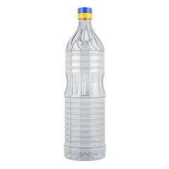 Empty plastic bottle from oil, 3D rendering