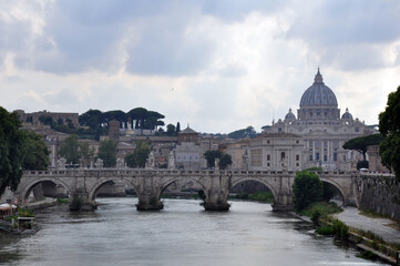 The magnificent historical center of the ancient city of Rome. Ancient ruins. Sightseeing in 2019.