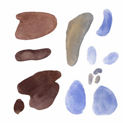 Set of watercolor brush strokes
