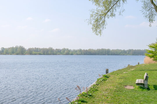Benches At The Gaasperplas Lake At Amsterdam The Netherlands 2019