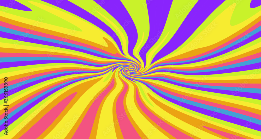 Poster 1960s hippie wallpaper design. trippy retro background for psychedelic 60s-70s parties with bright a