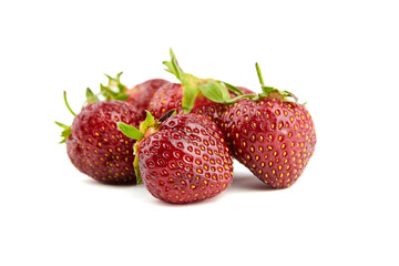 Strawberries isolated on white background. Red ripe berries