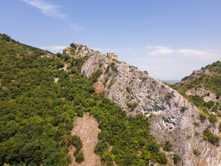 Aerial view of Medieval Asen's Fortress, Asenovgrad,  Bulgaria