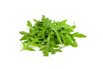 Arugula leaves isolated on white background