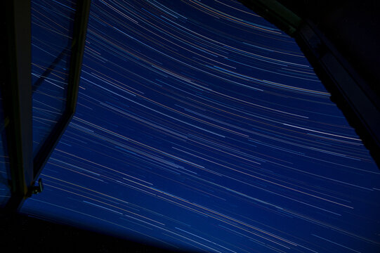 Division Of Northern And Southern Hemisphere Star Trail Lines