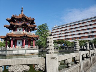 Pagoda in a park in Asia