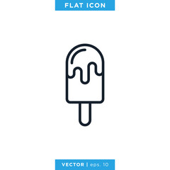 Ice Cream Icon Vector Design Template. Editable Stroke.