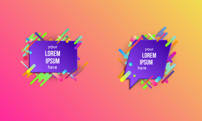 Set of colorful templates with abstract gradient shapes. Neon color lines and cards in a modern trendy design style