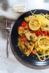 Italian Chicken Piccata Spaghetti