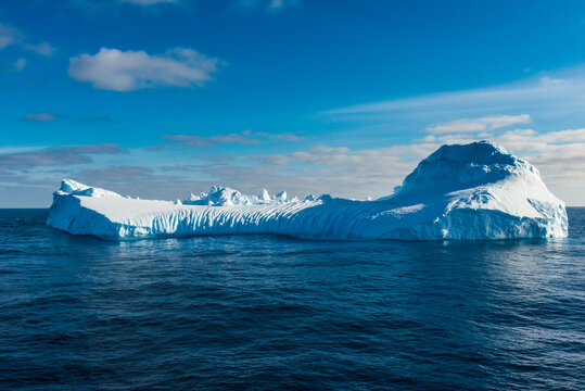 Iceberg floating in South Orkney Islands archipelago