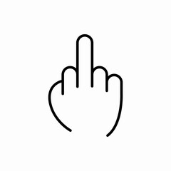 Outline middle finger icon.Middle finger vector illustration. Symbol for web and mobile