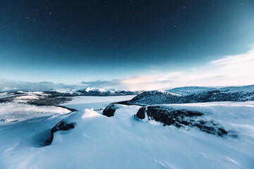 Starry sky at polar night, Kilpisjaervi, Enontekioe, Finland