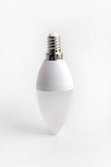 white energy-saving lamp on a white background